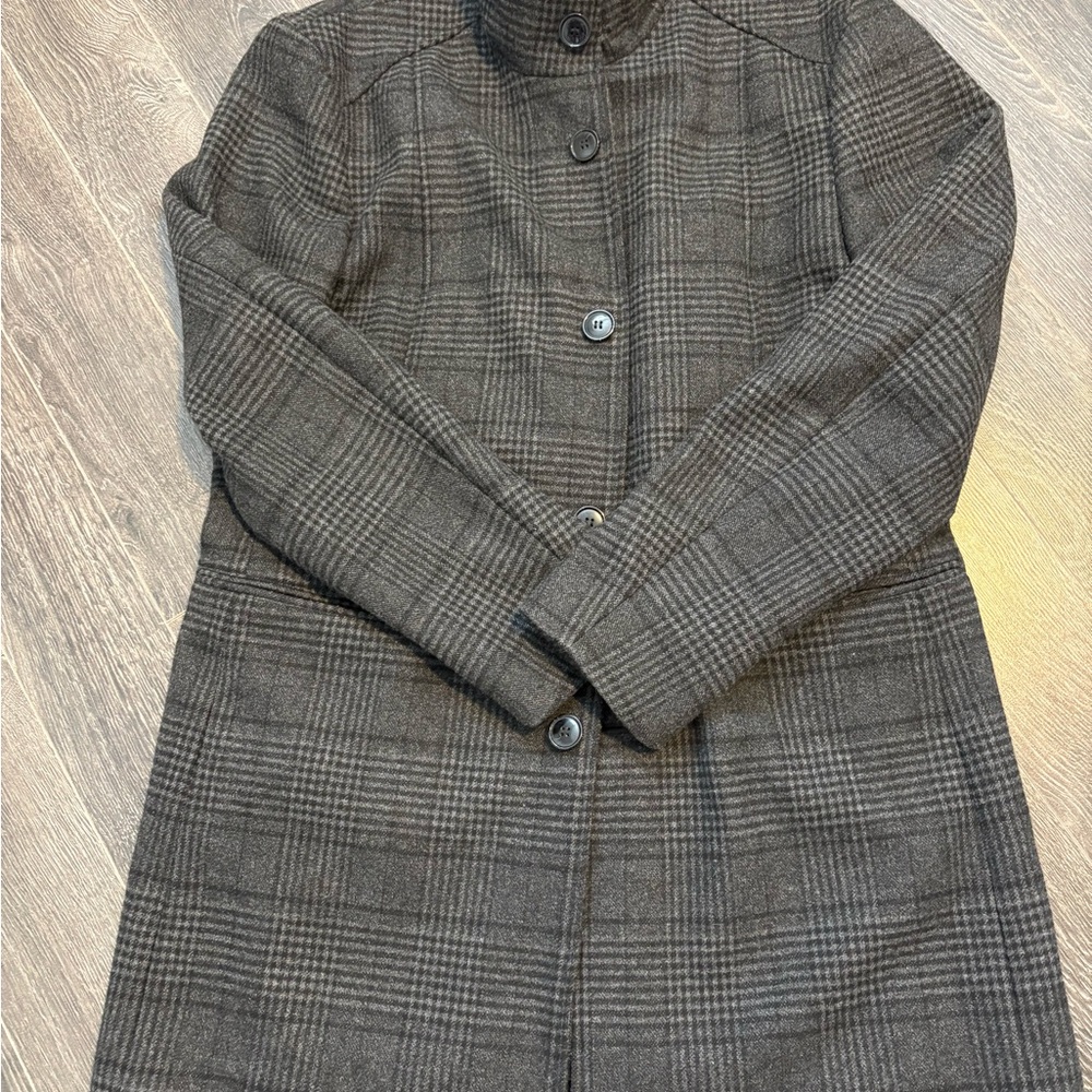 Plaid Grey Men's Dress Coat